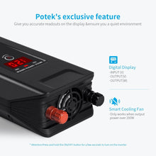 POTEK 500W Power Inverter DC 12 V to 110V AC Car Converter with Digital Display Dual AC Outlets and Dual USB Charging Ports for Tablets, Laptop and Smartphones