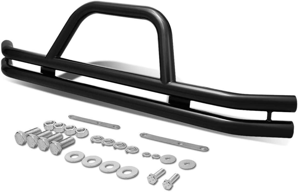 Black 3 inches Stainless Steel Front Brush Bumper Grille Guard Replacement for Jeep Wrangler YJ TJ 87-06 (Black)