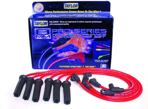 Taylor 72200 Spiro-Pro Red Spark Plug Wire Set for 6-Cylinder Engine