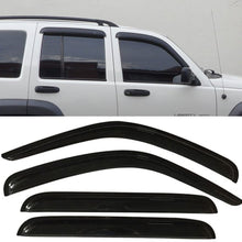 Window Visor Compatible With 2002-2007 Jeep Liberty | Slim Style Acrylic Smoke Tinted & Semi-transparent Sun Rain Shade Guard Wind Vent Air Deflector by IKON MOTORSPORTS | 2003 2004 2005 2006
