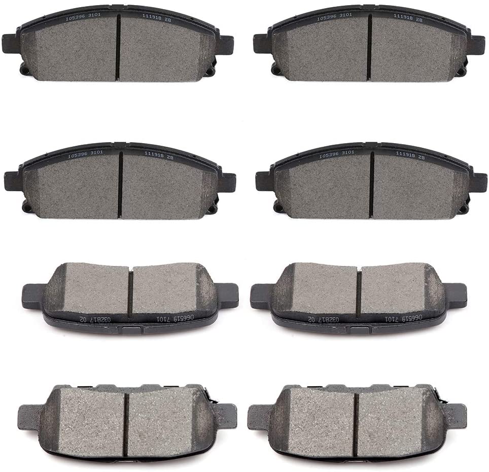 cciyu Professional Ceramic Disc Pads Set fit for Infiniti G37/Q50/Q60/Q70/QX60/QX70, for Nissan 370Z/Juke/Leaf/Maxima/Murano/Pathfinder/Quest/Rogue/Rogue Sport/X-Trail