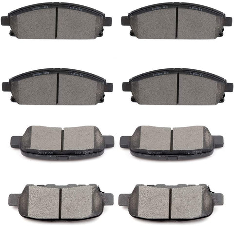 cciyu Professional Ceramic Disc Pads Set fit for Infiniti G37/Q50/Q60/Q70/QX60/QX70, for Nissan 370Z/Juke/Leaf/Maxima/Murano/Pathfinder/Quest/Rogue/Rogue Sport/X-Trail
