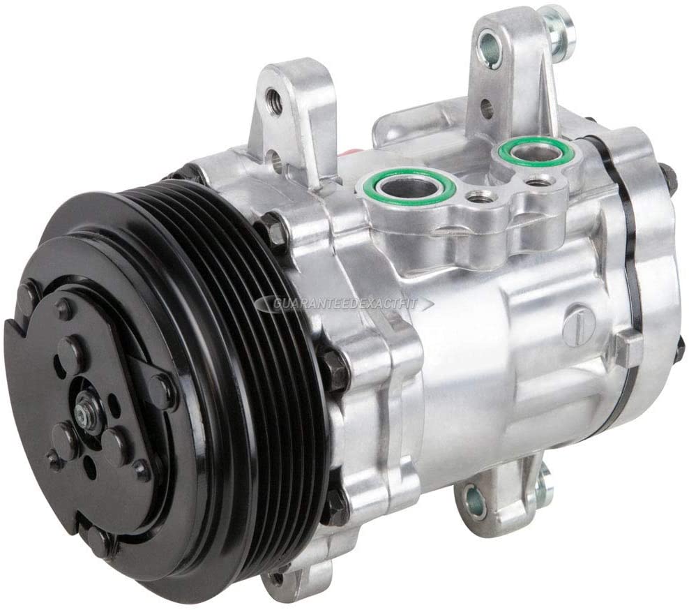 AC Compressor & 119mm 6 Groove A/C Clutch For Caterpillar CAT Replaces Sanden SD7B10 7176 w/ 12v Clutch Switch - BuyAutoParts 60-02155NA NEW