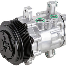 AC Compressor & 119mm 6 Groove A/C Clutch For Caterpillar CAT Replaces Sanden SD7B10 7176 w/ 12v Clutch Switch - BuyAutoParts 60-02155NA NEW