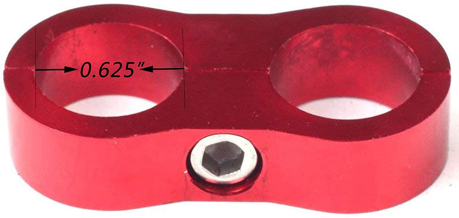 For AN10 AN-10 19mm Hose Separator Clamp Adapter Bracket Billet Oil Fuel Water Aluminium Red