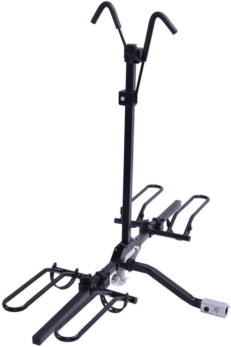 Goplus 2-Bike Hitch Mount Rack Hitch Mounted Bike Carrier Foldable Receiver 2