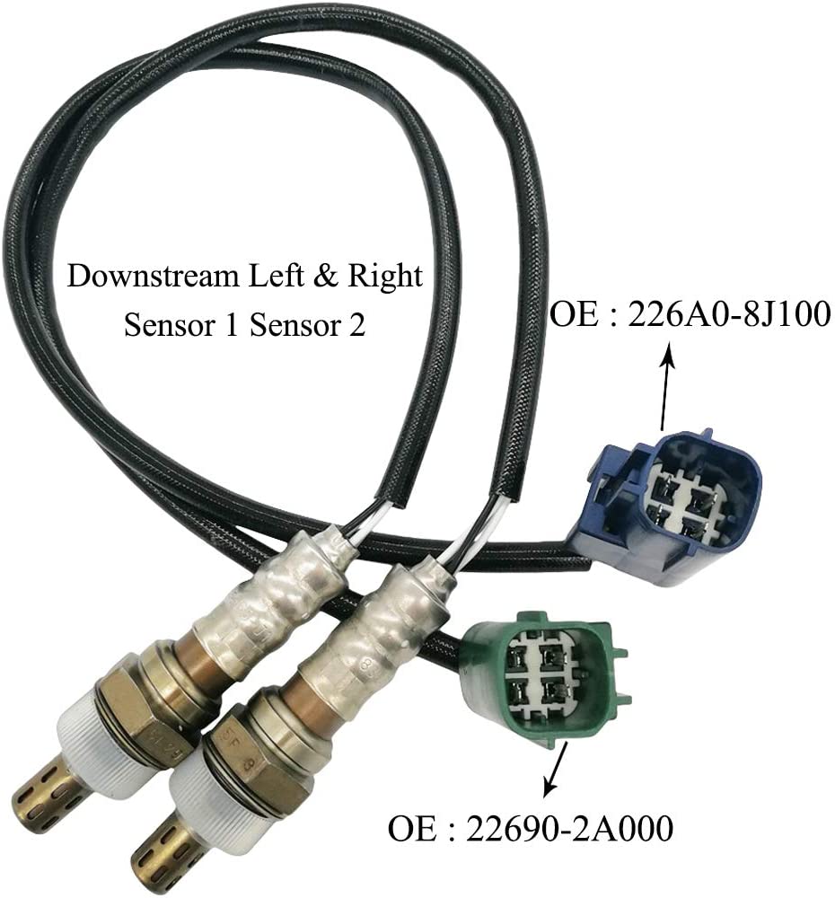 Automotive-leader 2Pcs 226A0-8J100 22690-2A000 Downstream Left Right Oxygen O2 Sensor 1 Sensor 2 for Nissan 2002-2005 Altima 2003-2005 Murano 3.5L V6 2005-2006 Infiniti G35 Nissan 350Z 3.5L V6