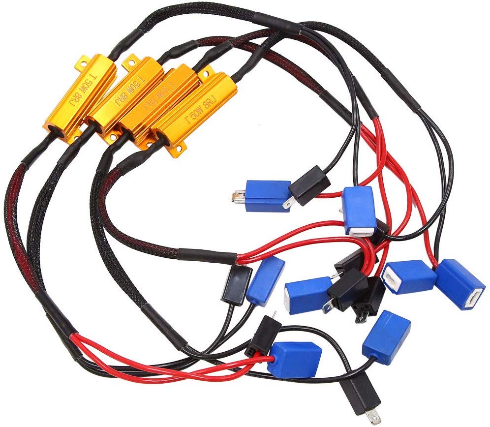 uxcell 4pcs DC 9-16V H1 Single Resistor Decoder Line Car Warning Error Canceller