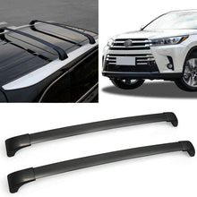 Black Aluminum Roof Rack Cross Bars Replacement for 2015-2018 Highlander Top Side Rail Cargo Carries
