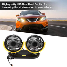 Duokon USB Dual Head Car Fan Portable Air Conditioner Auto Cooler Ventilation 12V (Black)