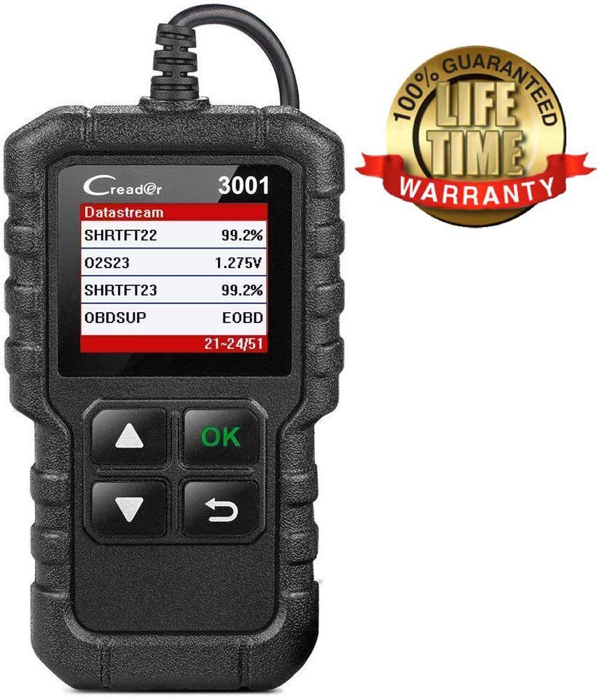 LAUNCH CReader 3001 OBD2 Scanner OBD II EOBD Car Fault Code Reader Professional Automotive Diagnostic Tool,DTCs Check Engine Light Scan Tool,Support O2 Sensor,Evap System Test