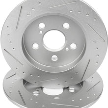Slotted Brake Rotors Lsailon Fit for 11-17 CT0h,09-10 for Pontiac Vibe,for TOYOTA Corolla/Matrix/Prius/Prius Plug-In/Prius Prime