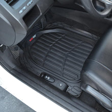 Motor Trend MT-921-BK FlexTough Tortoise - Heavy Duty Rubber Floor Mats for Car SUV Van & Truck - All Weather Protection - Deep Dish (Black)