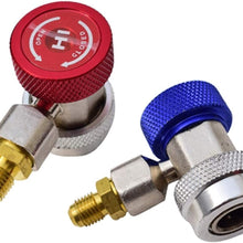 XIAOFANG Fangxia Store Car 90 Degree AC Air Conditioner High Low R134a Quick Coupler Adapter Connector Remover Tool Air Conditioning Accessories