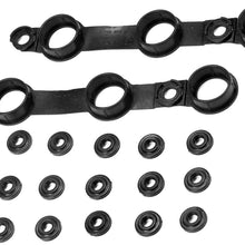 GDR 11120030496 Engine Valve Cover Gasket Set Kit Rubber 15-33077-02 plus 15 Grommet Seals Replacement for BMW E36 E39 E46 E53 E60 E83 E85 M54 L6 2.5L 3.0L 325 330 525 530 X3 X5 Z3 Z4 11121437395