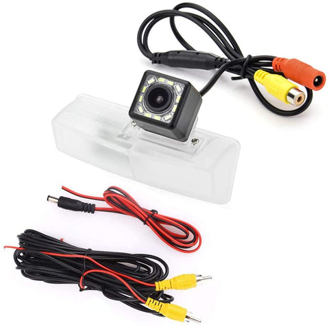 eHANGO Car Rear View Camera Bracket License Plate Lights Housing Mount for Lexus HS250h/ Lexus CT200h/ Toyota Matrix/Toyota Prius/Toyota RAV4/ Toyota Venza (12 LED)