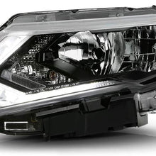 VIPMOTOZ Driver Side Chrome Housing OE-Style Left Halogen Projector Headlight LED DRL Headlamp Assembly Replacement For 2017-2020 Nissan Rogue