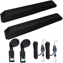 Alfa Gear Soft Roof Rack Pads with 2 pcs 1.5" 15ft Long tie Down Straps for Kayak/Canoe/Surfboard/Paddle Board/SUP/Snow Board and Water Sports