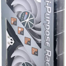 Titan- 12V/ 24V DC 120mm Multi-Function Rack Mounted Double Refrigerator Side Vent Fan with Speed Controller for RV, Motorhome, Caravan- TTC-SC09TZ(B)