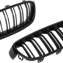 TERUIXI 1 Pair Black 3 Series Kidney Grille for 2012 2013 2014 2015 2016 2017 2018 F30 F31 Front Bumper Grill Gloss