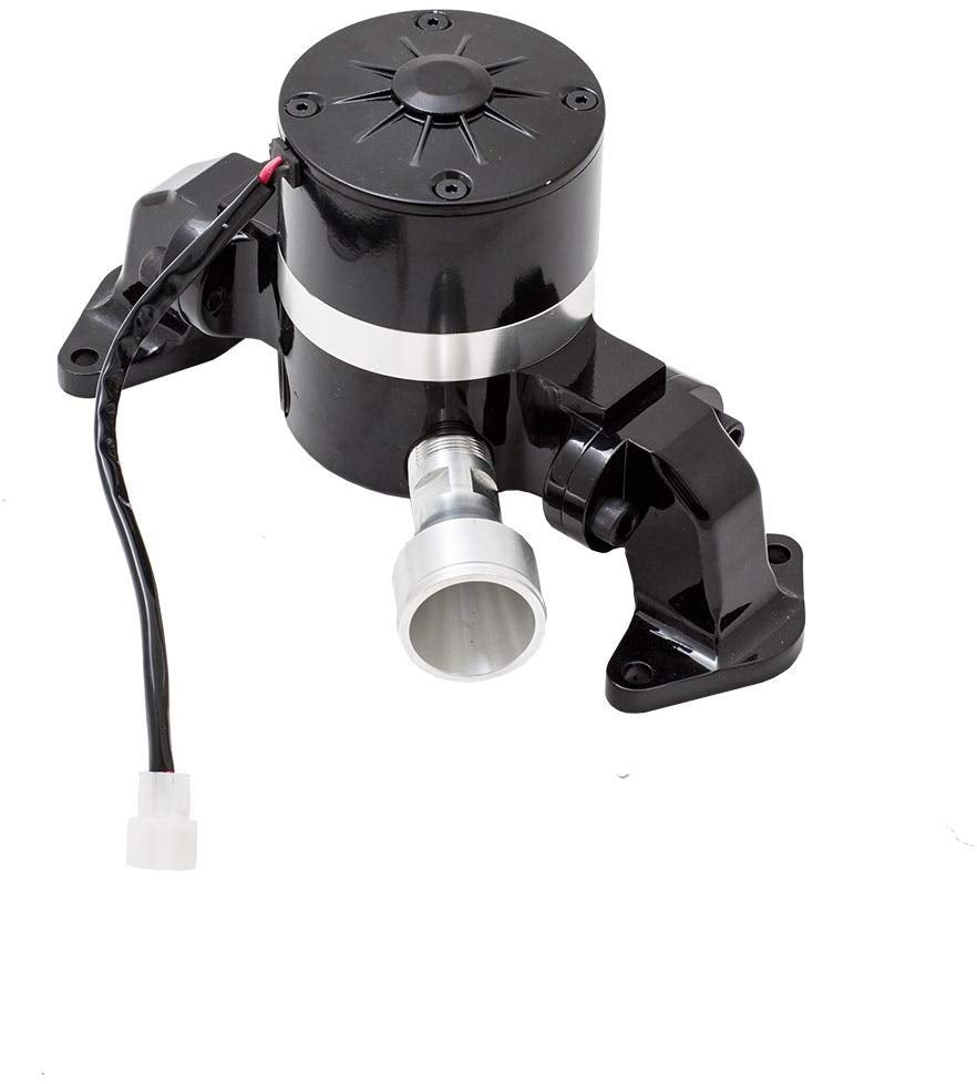 Top Street Performance HC8040BK Aluminium Black Powder Coat Electric Water Pump (Includes Black back plate)