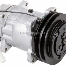 AC Compressor & 140mm 2 Groove A/C Clutch Replaces Sanden SD7H15HD 7952 8088 5308 8056 9571 w/ 12v Clutch - BuyAutoParts 60-02442NA NEW