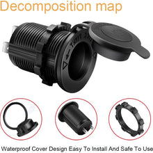 12V Cigarette Lighter Socket Car Marine Motorcycle ATV RV Lighter Socket Power Outlet Socket Receptacle Waterproof Plug 3Pack By MUZHI