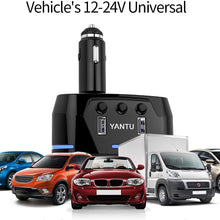 Cigarette Lighter Adapter 3 Socket Cigarette Lighter Splitter with LED Voltage Display Dual USB Car Charger On/Off Switches 12V Car Splitter Adapter Dashcam Replaceable fus