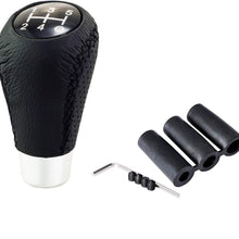 Bashineng Shifter Knob 5 Speed Leather Gear Stick Shift Head for Most Manual Cars (Black & Red)