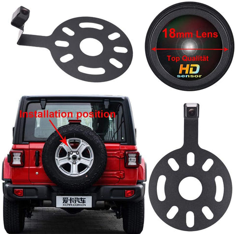 Super HD Vehicle Camera 1280x720 Pixels 1000 TV Lines car Rear View Back up Camera Parking Reverse for Jeep Wrangler Willys Unlimited Sahara Spare tire Rubicon Waterproof Night Vision