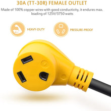 Snowy Fox 50 Amp to 30 Amp RV Adapter - 50Male/30Female RV Electrical Power Adaptors Cable with Innovative 180 Degree Bend Design Easy Ergonomic Grip Handle, 18inches