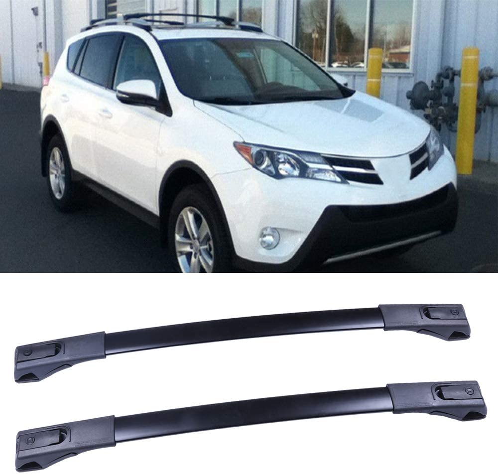 NOTUDE Car Roof Racks For Toyota RAV4 2013-2018 Roof Rack Crossbars Cargo Carrier 100LBS Rooftop Luggage Kayak Canoe Carrier - Fits Side Rails Models ONLY (Black Crossbar)