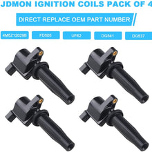JDMON Compatible with Ignition Coil Pack Ford Focus Fiesta Escape Transit Connect Mazda 3 Tribute Mercury Mariner Replaces FD505 DG501 DG504 DG541 DG507 Pack of 4