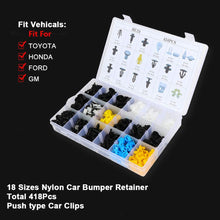 SCITOO 418Pcs Bumper Retainer Clips Kit Car Fastener Rivet Push Door Trim Panel Clips fit for GM Toyota Honda Ford Chrysler,18 Sizes