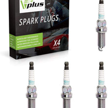 Vplus 4PCS Iridium Spark Plug, Replaces# 93501, LKAR7BIX-11S