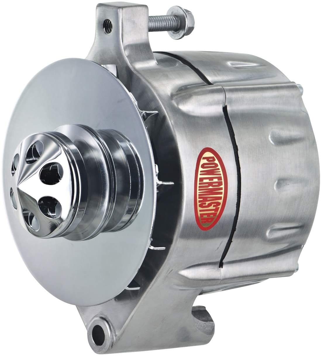 Powermaster 8-37101-360 Alternator (Upgrade Satin 100A Smooth Look 1V Pulley Baffle & Cone 1 Wire)