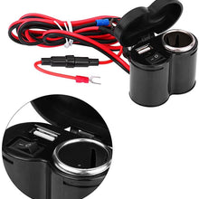 Terisass Motorcycle Cigarette Lighter 12-45V Waterproof USB Charger Socket Motorcycle Scooter Bike Handle Bar Power Adapter Charger USB Mounted Charger