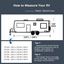 KING BIRD Upgraded Travel Trailer RV Cover, Extra-Thick 5 Layers Anti-UV Top Panel, Durable Camper Cover, Fits 22'- 24' Motorhome -Breathable, Waterproof, Rip-Stop with 2Pcs Straps & 4 Tire Covers