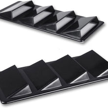 2x Euro Style Custom Black Decorative Air Flow Intake Turbo Bonnet Hood Side Vent Cover 3M Adhesive Tape Stick On Compatible with Toyota Honda Nissan Mazda Subaru Suzuki Car SUV Pickup Truck