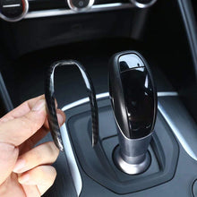 Plastic Carbon Fiber Printing Gear Shift Knob Trim Cover Sticker for Alfa Romeo Giulia Stelvio 2017-2019,Car Styling Accessory, 1pc (Not fit for Quadrifoglio)
