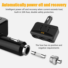 Cigarette Lighter Splitter USB 12V-24V Car Cigarette Lighter Power Socket Splitter Adapter 3.1A Dual USB Charger Voltmeter