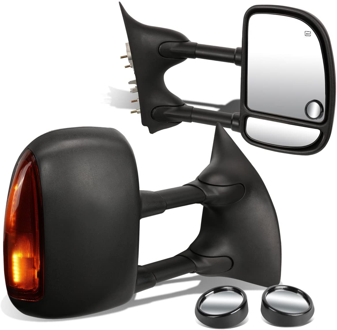 DNA Motoring TWM-004-T888-BK-AM+DM-SY-022 Pair of Towing Side Mirrors + Blind Spot Mirrors