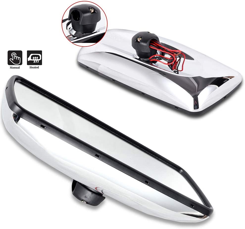 ECCPP Towing Mirrors Fit for 2004-2016 Freightliner Columbia Freightliner M2 Manual Adjusted Heated Chrome Housing Left Driver Right Passenger Side Tuck Car Mirrors (2 Upper Mirrors)