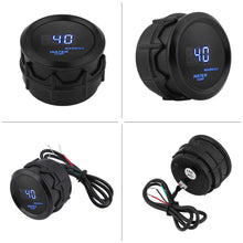 2 Inch 52mm Car Blue LED Digital Water Temperature Fahrenheit Gauge Kit with Temp Sensor Black