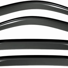 VioGi New 4pcs for 07-13 Chevy/GMC Crew Cab Pickup Dark Smoke Out-Channel/Outside Mount Style Wind Sun Rain Guard Vent Shade Deflector Window Visors