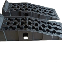 OMAC Auto Accessories Car Ramp Heavy Duty Leveling Blocks | Black Chocks Car Tires Lifting Stabilization 2 Pcs. | Vehicle Ramp - Pair 11000lbs GVW Capacity