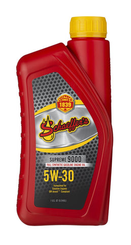 Schaeffer Manufacturing Co. 9003D-012S Supreme 9000 Full Synthetic Gasoline Engine Oil, 5W-30, 1 Quart