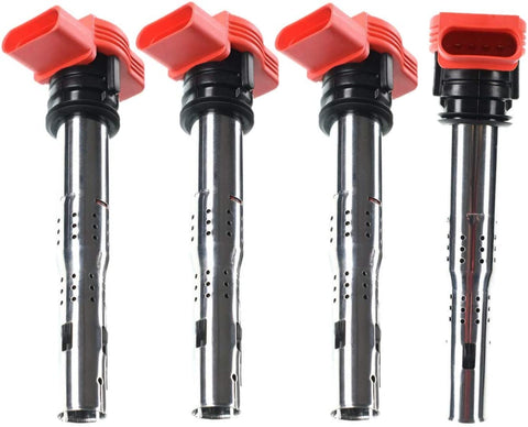 Set of 4 Ignition Coil Pack for Audi Q5 Q7 R8 S4 S5 S6 S8 A4 A6 A8 Quattro Porsche Cayenne Panamera Volkswagen Touareg