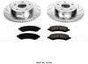 Power Stop K2163 Front Brake Kit with Drilled/Slotted Brake Rotors and Z23 Evolution Ceramic Brake Pads,Silver Zinc Plated