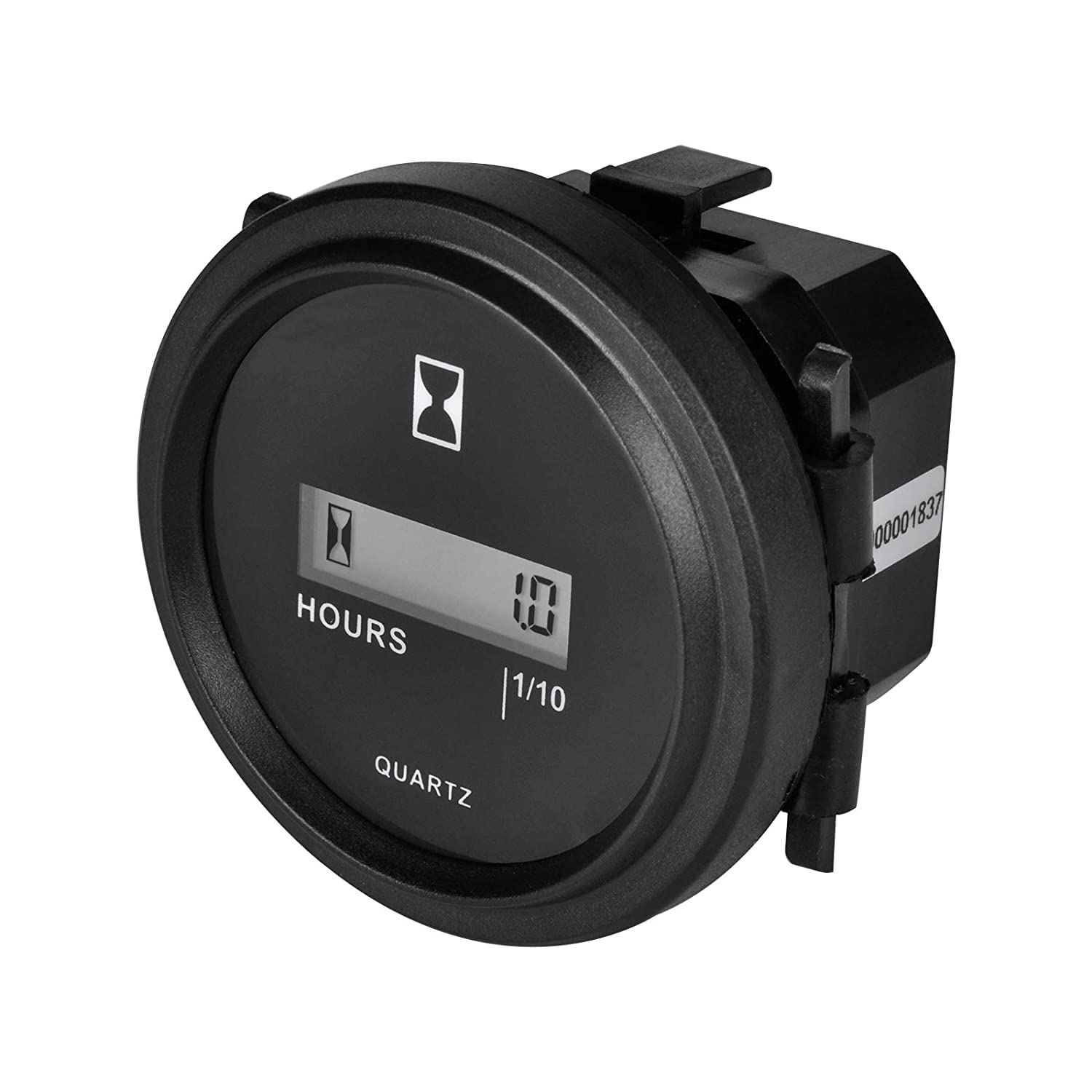 Jayron JR-HM005DC Snap in Hour Meter Round LCD Hour Meter Quartz Hour Meter DC4.5V-90V for Fork Cart Boat Tractor Generator Engine Mower